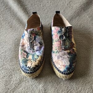 Ateliers Madeira Floral Zip Up Espadrilles size 38
